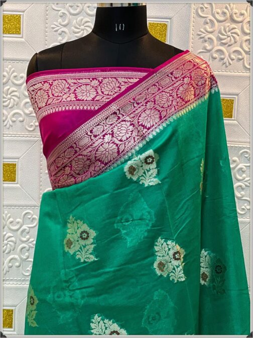 Georgette Green saree