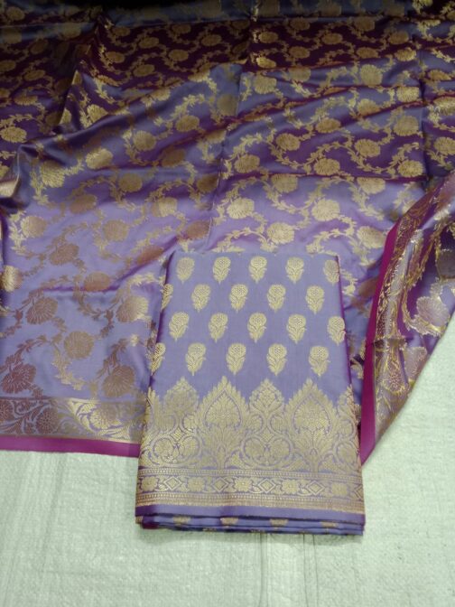 Banarasi Sami Silk Lavender colour suit