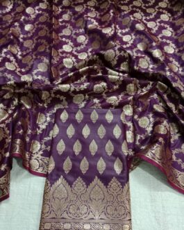 Banarasi Sami Silk Dark  Blue Suit