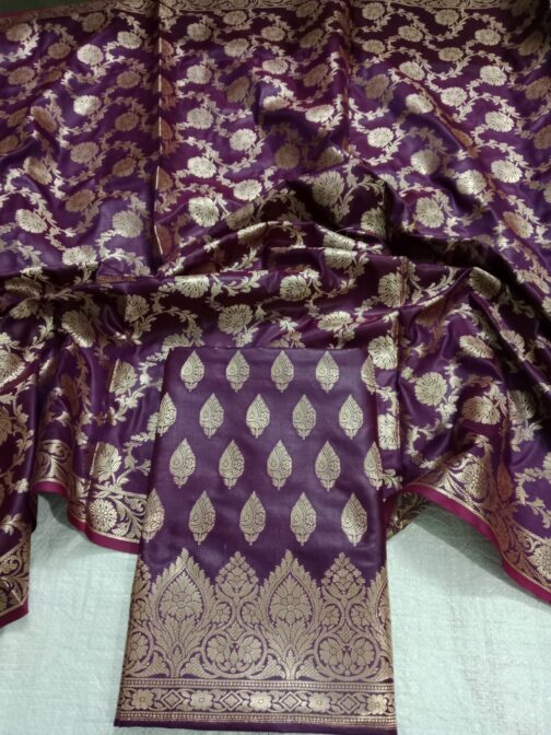 Banarasi Sami Silk Dark  Blue Suit