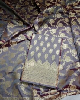 Banarasi Sami Silk Grey colour suit