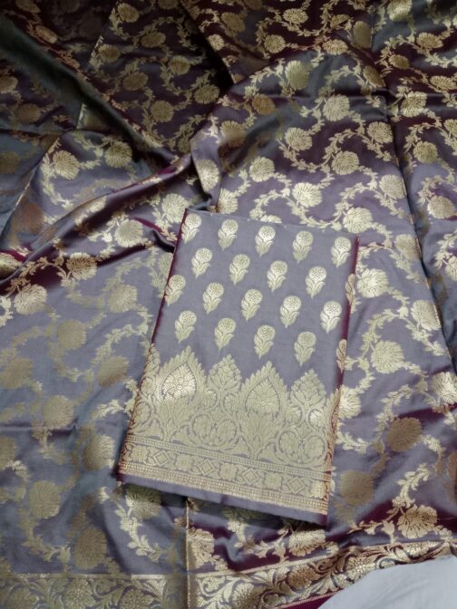 Banarasi Sami Silk Grey colour suit