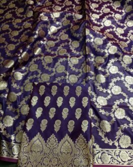 Banarasi Sami Silk Dark Blue Suit