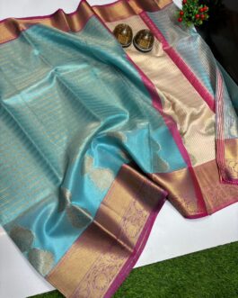 Banarasi Tissue Rani Colour Sarees