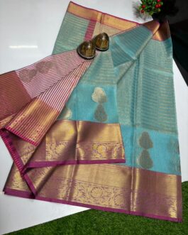 Banarasi Tissue Rani Colour Sarees