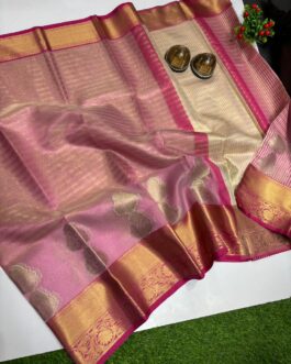 Banarasi Tissue Pink colour Saree