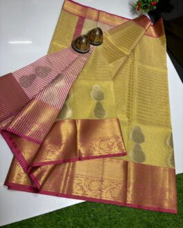 Banarasi Tissue Yellow Colour Saree