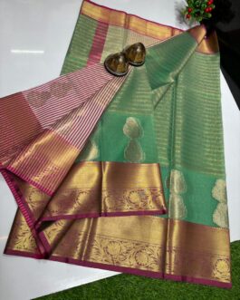 Banarasi Tissue Green colour Sarees