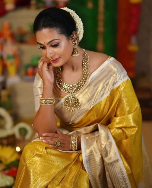 Banarasi Yellow Tissue sarees - Image 2