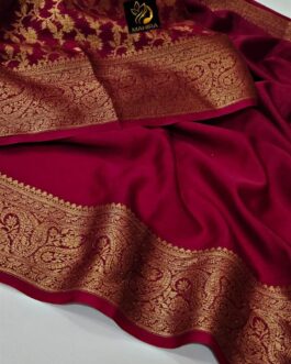 Banarasi Dark Red sarees