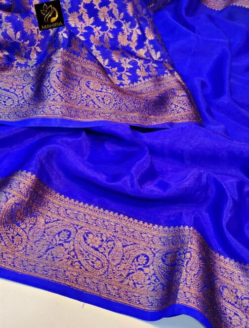 Banarasi Biue Warm Silk sarees - Image 2