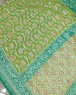 Pure Banarasi Chiffon Green colour Sarees