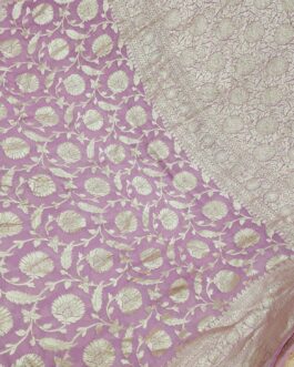 Pure Banarasi Chiffon Light Purple colour Sarees