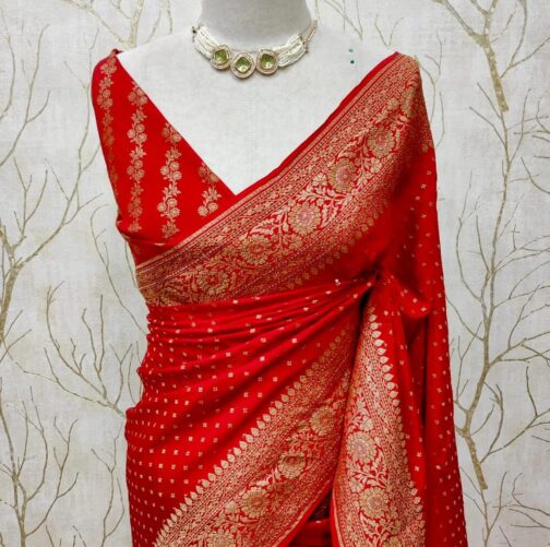 Sami Red colour Georgette - Image 5