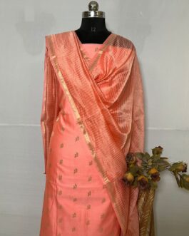 Banarasi Marcerised Orange colour suit