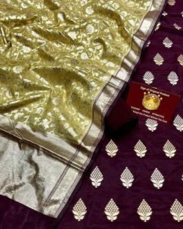 Maroon Pure Banarasi Mercerised Suit