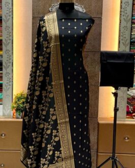 Black Banarasi Katan Silk Suit