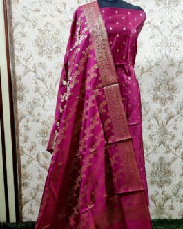 Banarasi Dark rani Katan suit