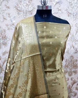 Banarasi Grey Katan Suit