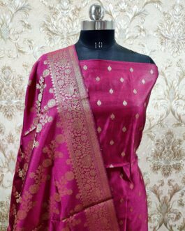 Banarasi Dark rani Katan suit