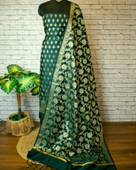 Green Banarasi Katan Suit