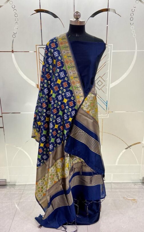 Royal Blue Banarasi Katan Silk Suit