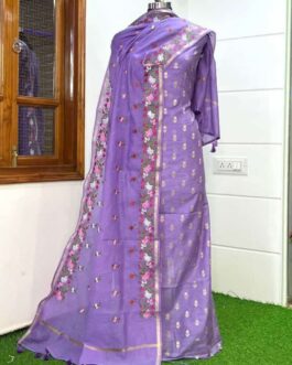 Pure Banarasi Cotton Silk Baigani Suit