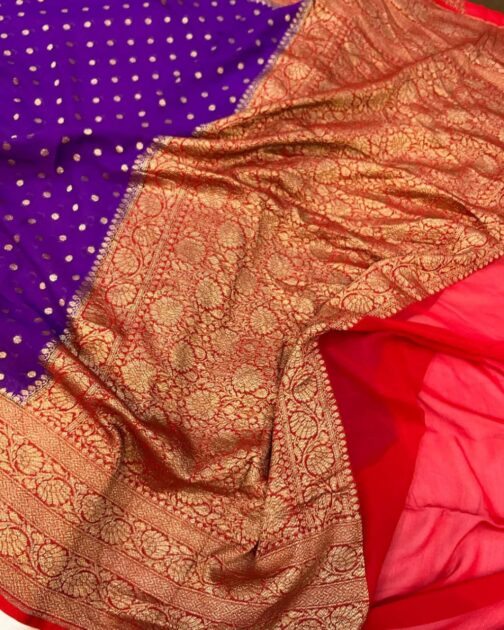 Blue Banarasi Warm Silk Sarees - Image 3