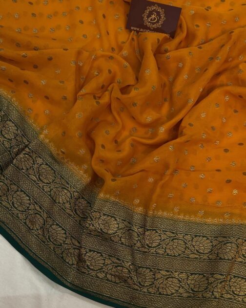 Yellow Banarasi Warm Silk Sarees - Image 2