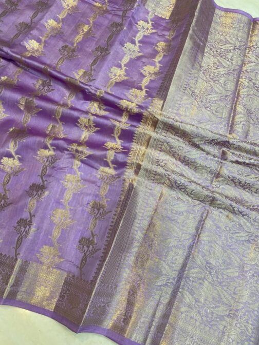 Sky Blue Banarasi Warm Silk Sarees - Image 2