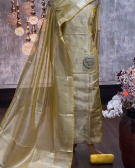 Yellow Banarasi Tissue Silk Suit