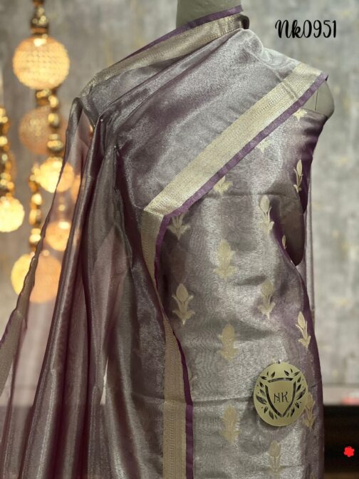 Dark Rani Banarasi Tissue Silk Suit - Image 2