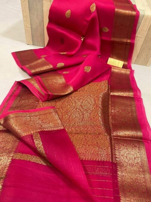 Rani Banarasi Kora Organza Silk sarees