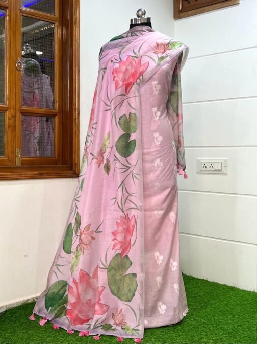 Banarasi Pink Chanderi Silk Suit