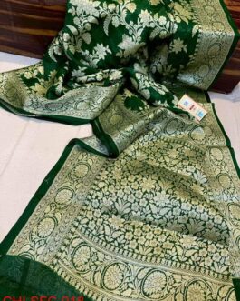 Banarasi Green (Hara) Handloom Semi Warm Silk Sarees