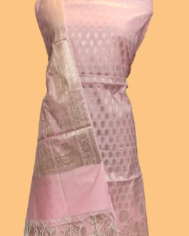 BANARASI MERCERISED BABY PINK SILK SUIT