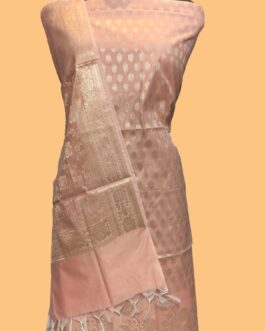 BANARASI MERCERISED LIGHT ORANGE SILK SUIT