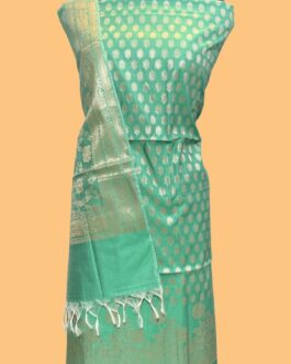 BANARASI MERCERISED LIGHT GREEN SILK SUIT