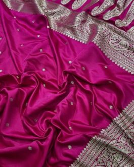 Banarasi Rani Pink Masru Pure silk Saree