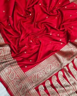 Banarasi Red(Lal) Masru Pure silk Saree