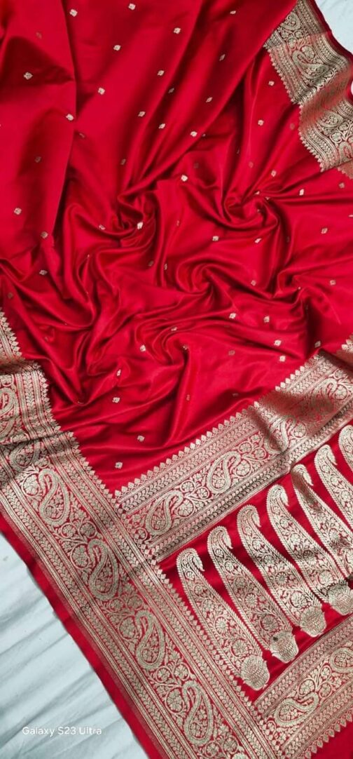 Banarasi Red(Lal) Masru Pure silk Saree