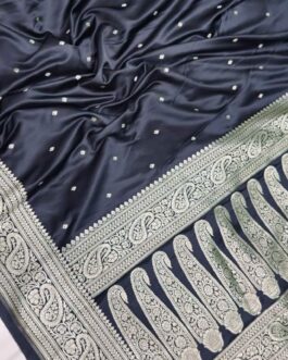 Banarasi Black Masru Pure silk Saree