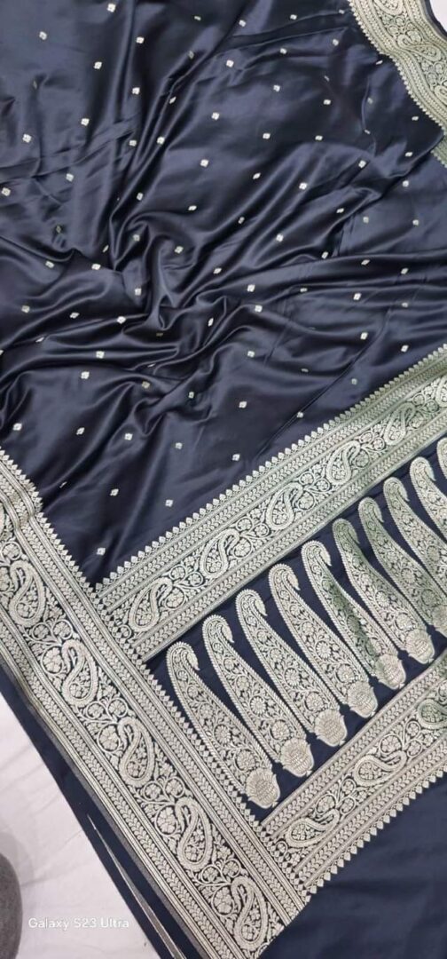 Banarasi Black Masru Pure silk Saree