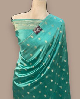 Banarasi handloom Sea Green semi Georgette