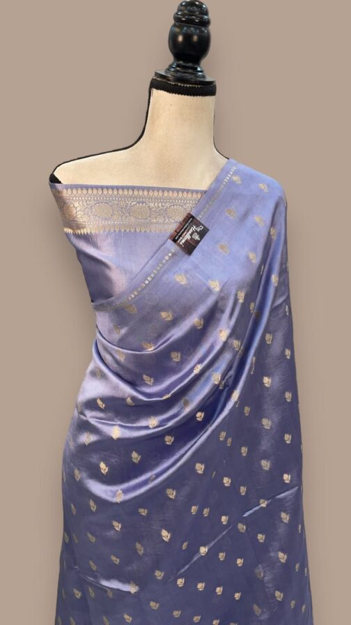 Banarasi handloom Sky Blue semi Georgette