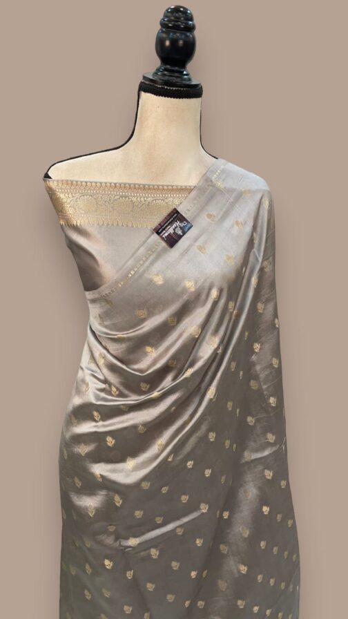 Banarasi handloom Grey semi Georgette