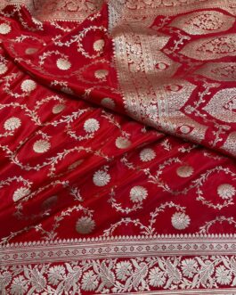 Banarasi Red(Lal) Masru Pure silk Saree