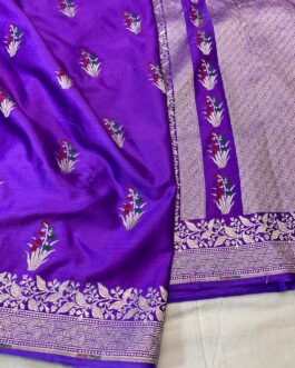 Banarasi Royal blue Masru Pure silk Saree