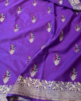 Banarasi Royal blue Masru Pure silk Saree