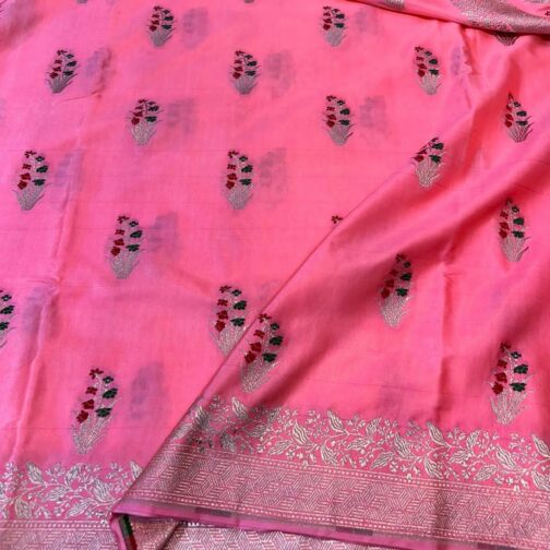 Banarasi Rani (Pink) Masru Pure silk Saree - Image 2